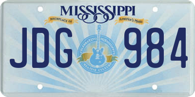 MS license plate JDG984