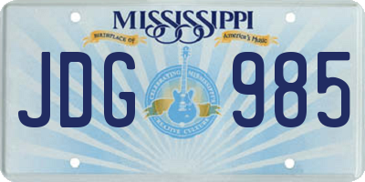 MS license plate JDG985