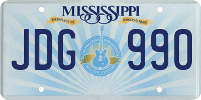 MS license plate JDG990