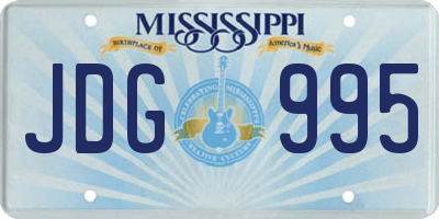 MS license plate JDG995