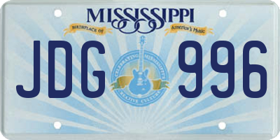 MS license plate JDG996