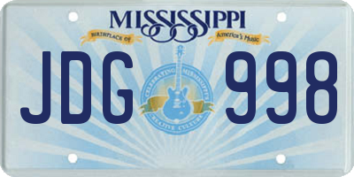 MS license plate JDG998
