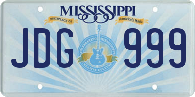 MS license plate JDG999