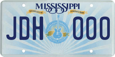 MS license plate JDH000