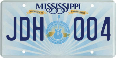 MS license plate JDH004