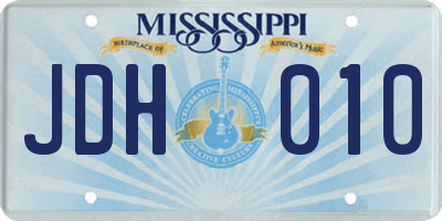 MS license plate JDH010
