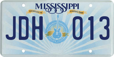 MS license plate JDH013