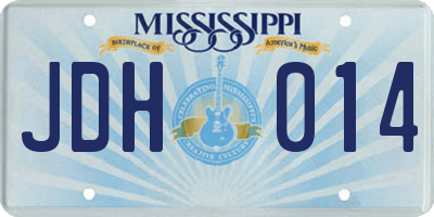 MS license plate JDH014