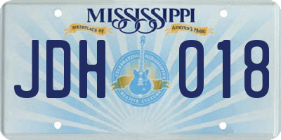 MS license plate JDH018