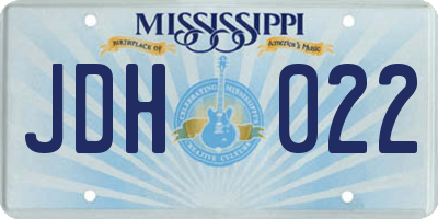 MS license plate JDH022