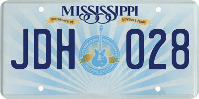 MS license plate JDH028