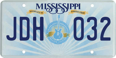 MS license plate JDH032