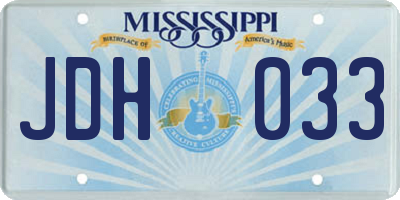 MS license plate JDH033