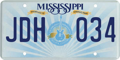 MS license plate JDH034