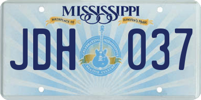 MS license plate JDH037