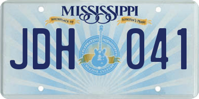 MS license plate JDH041