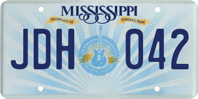 MS license plate JDH042