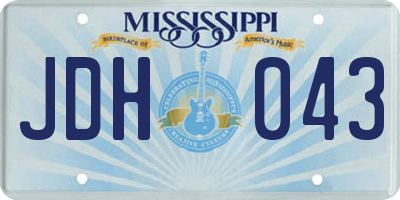 MS license plate JDH043