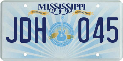 MS license plate JDH045