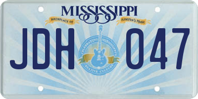 MS license plate JDH047