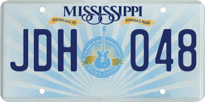 MS license plate JDH048
