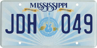 MS license plate JDH049