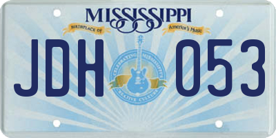 MS license plate JDH053