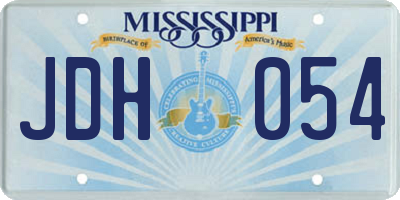 MS license plate JDH054