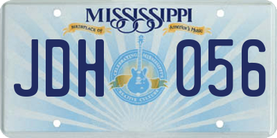 MS license plate JDH056