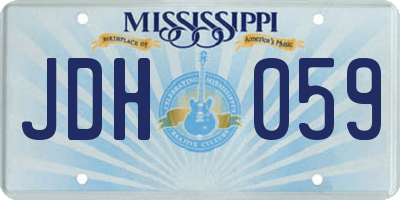 MS license plate JDH059