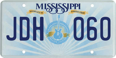 MS license plate JDH060