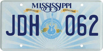 MS license plate JDH062