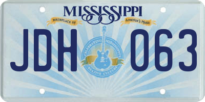 MS license plate JDH063