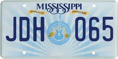 MS license plate JDH065