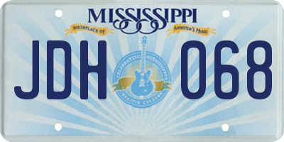 MS license plate JDH068