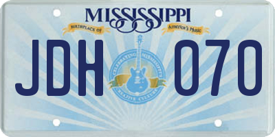 MS license plate JDH070