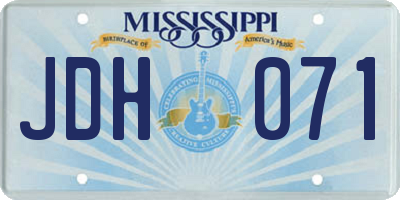 MS license plate JDH071