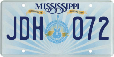 MS license plate JDH072