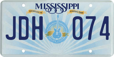 MS license plate JDH074