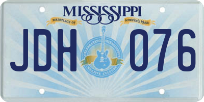 MS license plate JDH076