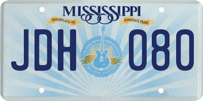 MS license plate JDH080