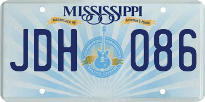 MS license plate JDH086