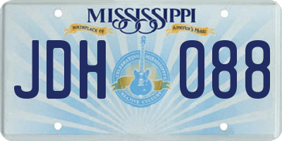 MS license plate JDH088