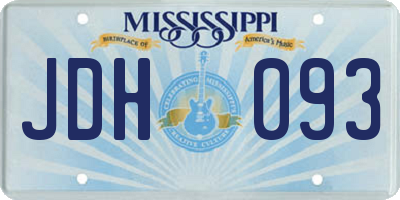 MS license plate JDH093
