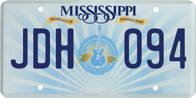 MS license plate JDH094