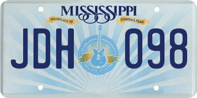 MS license plate JDH098