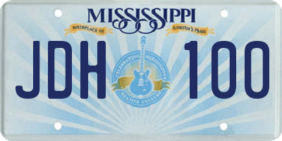 MS license plate JDH100