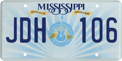 MS license plate JDH106