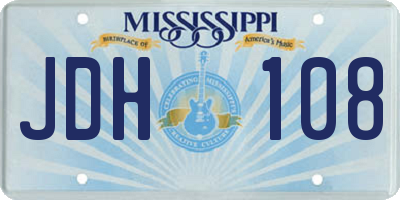MS license plate JDH108