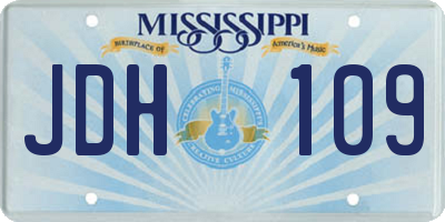 MS license plate JDH109
